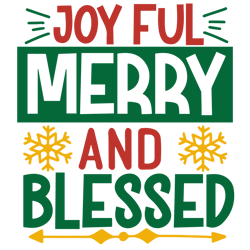 Joy ful merry and blessed christmas Svg, Christmas Quote Svg, Merry christmas Svg, Christmas Svg, Digital download