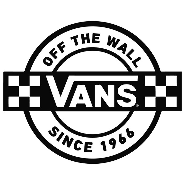 Black and white vans logo clearance