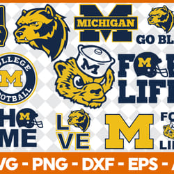 Michigan Wolverines Bundle Svg, Michigan Wolverines Logo Svg, NCAA Svg, Football svg, Sport Svg, Digital download