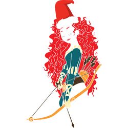 merida, disney princess christmas clipart, princesses christmas svg, disney princess svg, disney svg, digital download