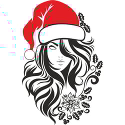 pretty girl in christmas svg, christmas svg, christmas logo, christmas vibes svg, digital download