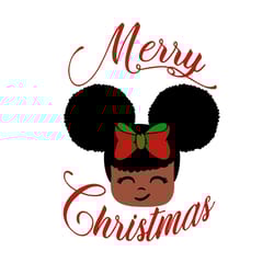 merry christmas svg, black girl christmas svg, afro woman christmas svg, digital download-1