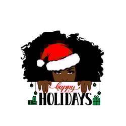 black girl christmas svg, merry christmas png, afro woman christmas svg, digital download-4