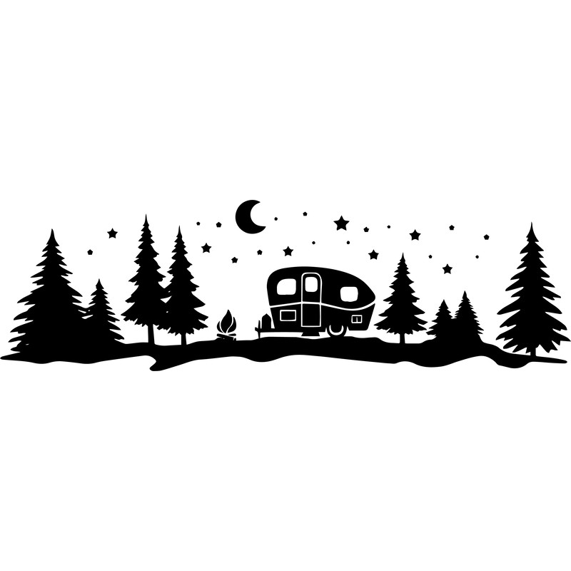 SL29062013-Camper in Forest Svg, Cricut File, Svg, Camping Svg, Camper Svg.png