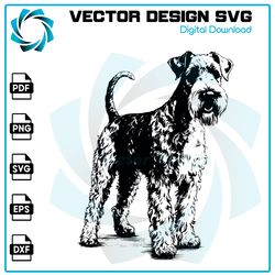 airedale terrier svg, dog svg, vector, svg, digital files