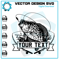 crappie fishing svg, fishing svg, crappie fish svg, crappie clipart, crappie vector, crappie cricut, crappie cut file