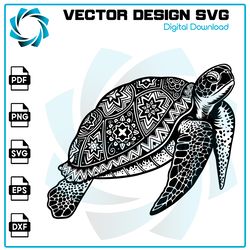 turtle mandala svg, turtle svg, mandala svg, sea turtle svg, turtle zentangle svg, turtle clipart, turtle cricut
