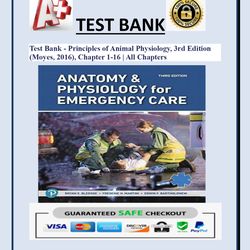 Test Bank - Principles of Animal Physiology, 3rd Edition (Moyes, 2016), Chapter 1-16 All Chapters