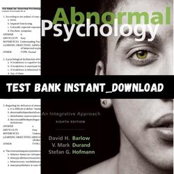 Test Bank for Abnormal Psychology 8th Edition Barlow all chapters