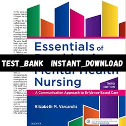 Test Bank for Essentials of Psychiatric Mental Health Nursing 3rd Edition Varcarolis PDF | Instant Download | All Chapte