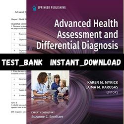 Test Bank for Advanced Health Assessment and Differential Diagnosis Essentials 1st Edition Myrick PDF | Instant Download