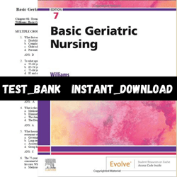 Test Bank for Basic Geriatric Nursing 7th Edition by Patricia A. Williams PDF | Instant Download | All Chapters Included