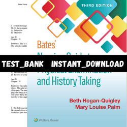 Test Bank for Bates Nursing Guide To Physical Examination And History Taking 3rd Edition Beth Hogan-Quigley PDF | Instan