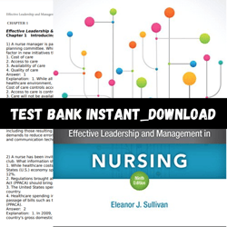 Effective Leadership and Management in Nursing 9th Edition by Eleanor Sullivan
