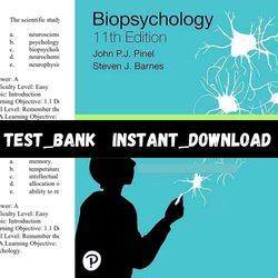 Test Bank For Biopsychology 11th Edition Pinel
