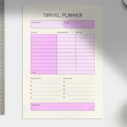 Purple Minimalist Travel Planner