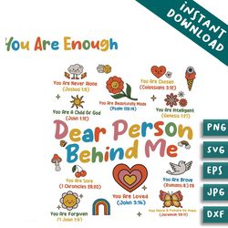 retro dear person behind me bible verse svg