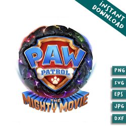 paw patrol the mighty movie logo png silhouette