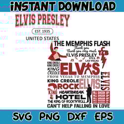 elvis presley est 1935 the memphis flash svgs