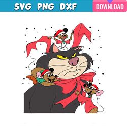 lucifer cat jaq gus mouse cinderella christmas characters svg bundle