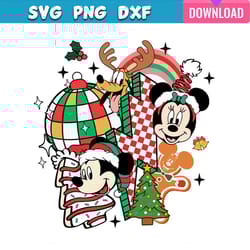 retro groovy christmas mickey minnie and pluto svg bundle