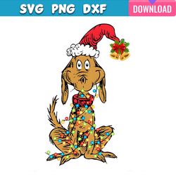 grinch dog max christmas lights png sublimation