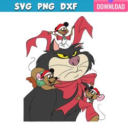 cinderella christmas characters lucifer cat jaq gus svg bundle