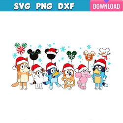 bluey characters christmas mickey balloons svg bundle