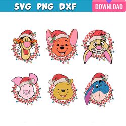 disney winnie the pooh and friends christmas svg bundle bundle