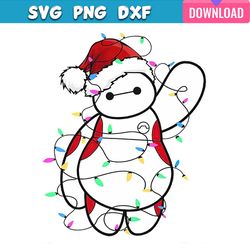big hero 6 cute santa baymax christmas lights png