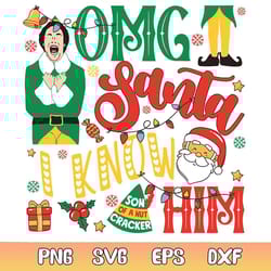 retro vintage omg santa i know him svg