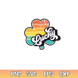 st patrick's day lucky retro shamrock lucky svg