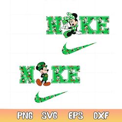 mickey and minnie st patrick day nike logo svg