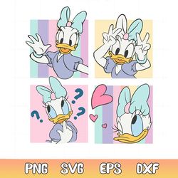 retro daisy duck disney girl trip svg