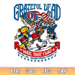 grateful dead happy 4th of july wave that flag svg file