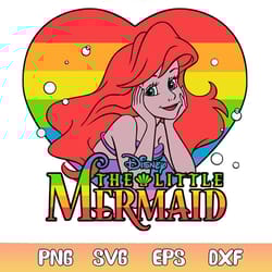 ariel rainbow svg the little mermaid disney pride svg file