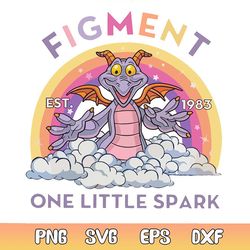 vintage disney figment one little spark svg file