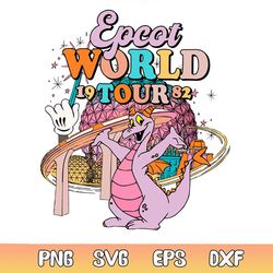 retro disney figment epcot world tour 1982 svg file