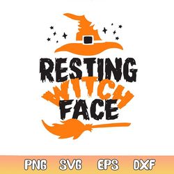 resting witch face halloween svg file