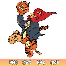 funny tigger pumpkin disney halloween svg file