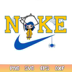 halloween witch girl button eyes coraline nike logo svg file