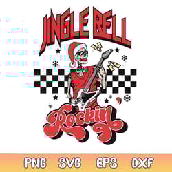 retro christmas jingle bell rockin svg design file