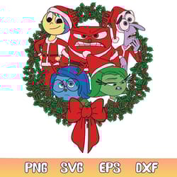 disney inside out christmas wreath svg file