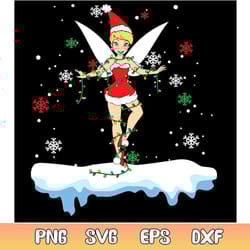 disney santa tinker bell christmas lights svg file
