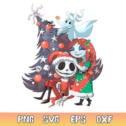cute jack and sally christmas tree png file