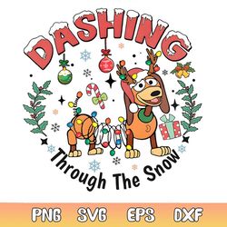 dashing through the snow slinky dog disney christmas png