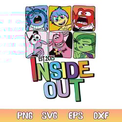 disney pixar inside out characters est 2015 svg