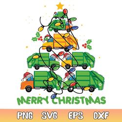 merry christmas trash truck svg