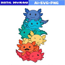 gay pride axolotl lgbt kawaii axolotl svg bundle design file