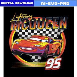 vintage retro lightning mcqueen png design